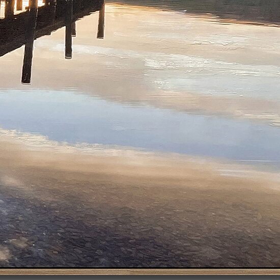 Streamline Art Sunset Reflections Hand Embellished Canvas Art