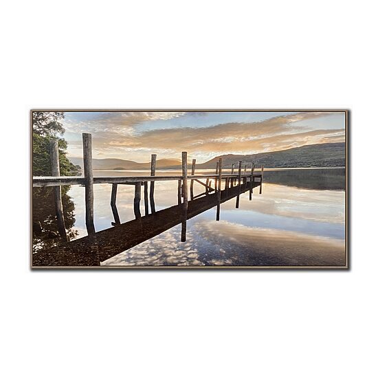 Streamline Art Sunset Reflections Hand Embellished Canvas Art