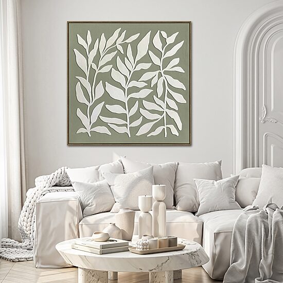 Streamline Art Leafy Silhouettes 3d Oil Painting Framed Canvas Art