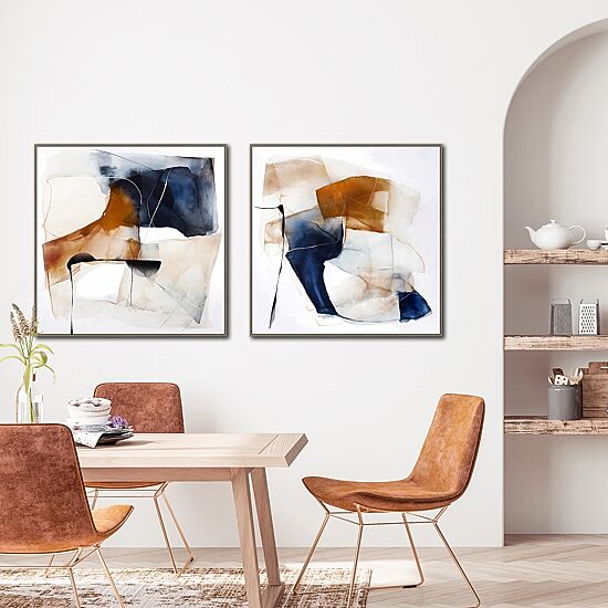 Streamline Art Geometric Musing Ii Hand Embellished Canvas Art