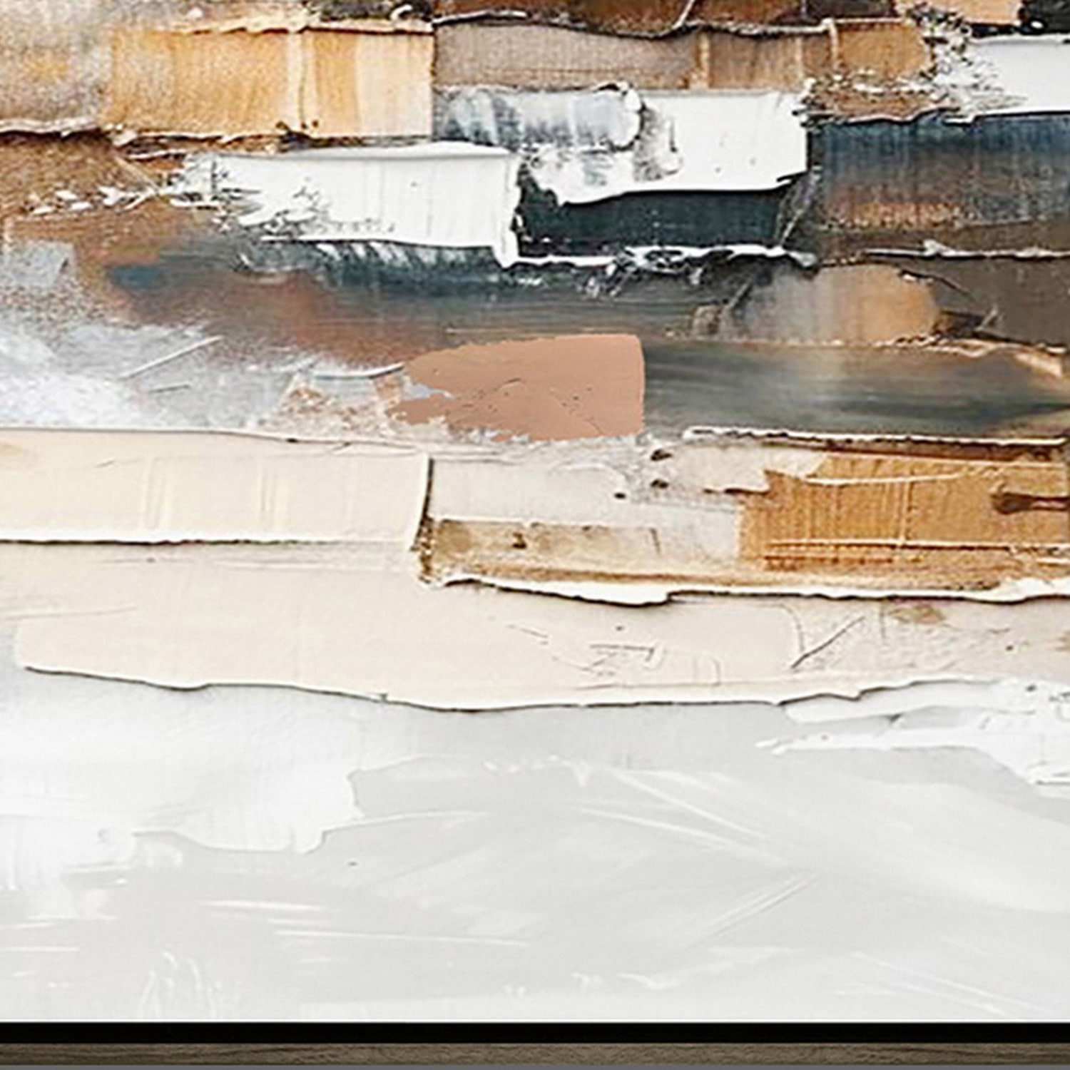 Streamline Art Layered Neutrals Hand Embellished Canvas Art