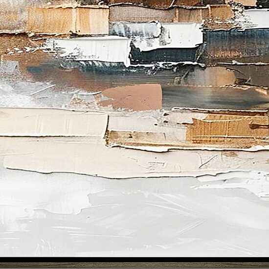 Streamline Art Layered Neutrals Hand Embellished Canvas Art