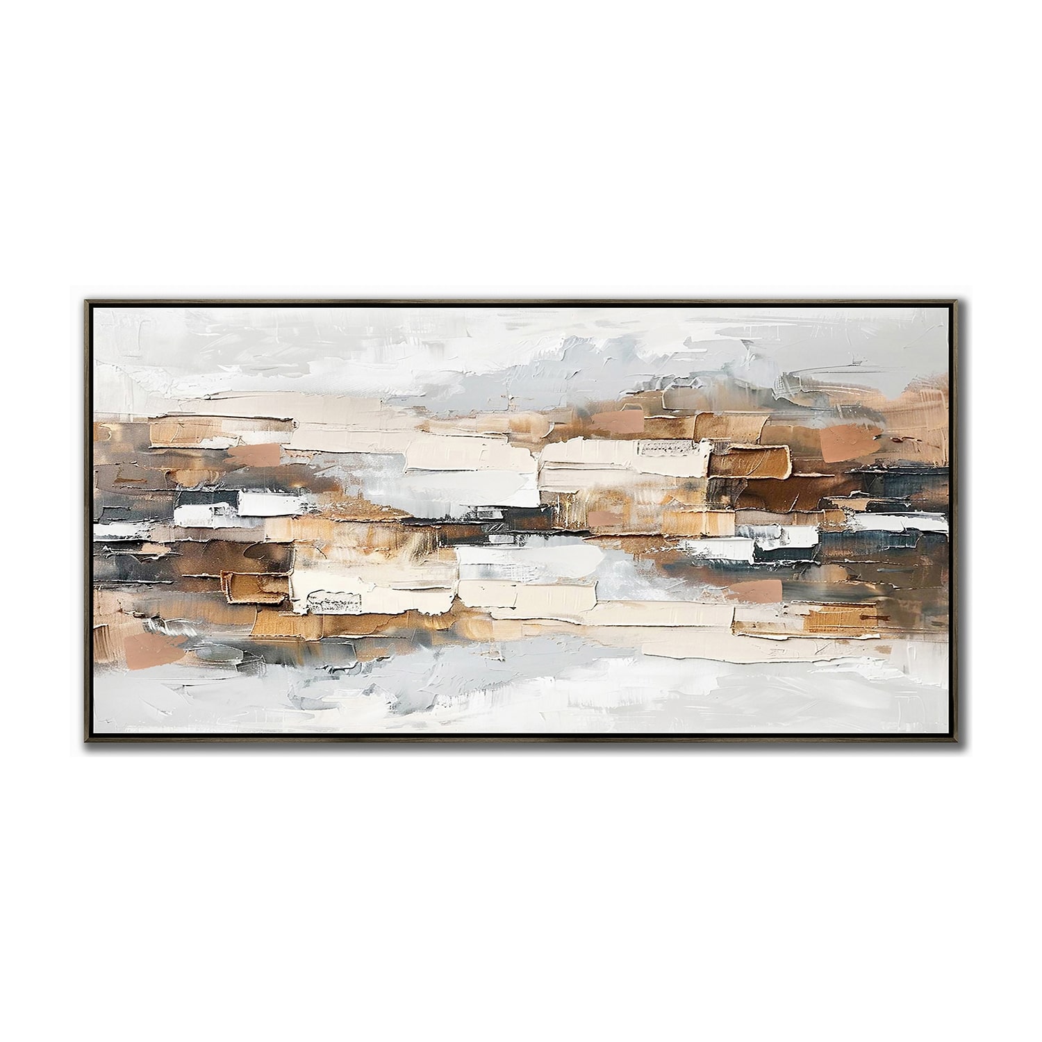 Streamline Art Layered Neutrals Hand Embellished Canvas Art