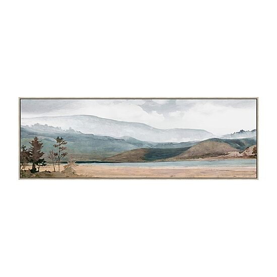 Streamline Art Teal Lake Hand Embellished Canvas Art