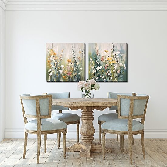 Streamline Art Tranquil Meadow Tones I Hand Embellished Canvas Art