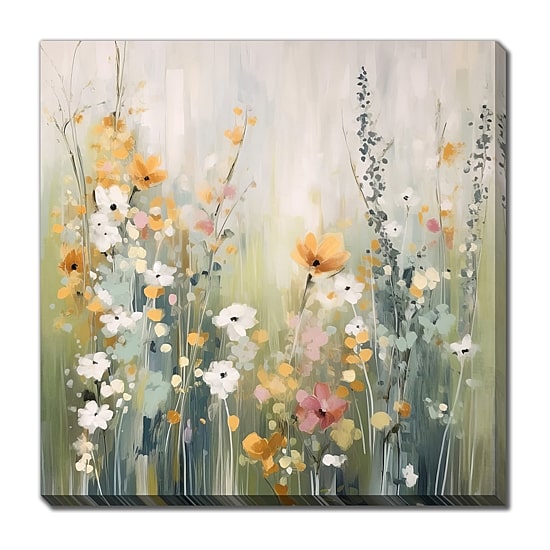 Streamline Art Tranquil Meadow Tones I Hand Embellished Canvas Art
