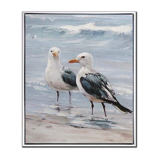 Streamline Art Shoreline Friends Ii Hand Embellished Canvas Art