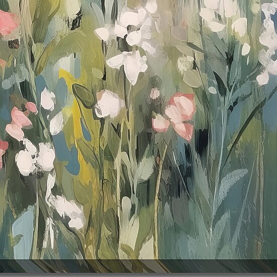 Streamline Art Tranquil Meadow Tones Ii Hand Embellished Canvas Art