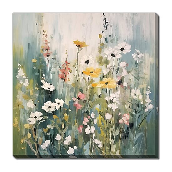 Streamline Art Tranquil Meadow Tones Ii Hand Embellished Canvas Art