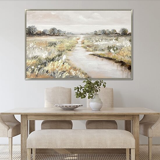 Streamline Art Quiet Meadow Hand Embellished Canvas Art