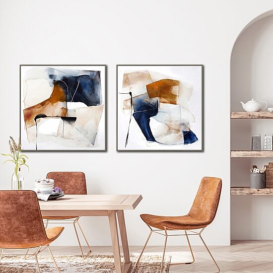 Streamline Art Geometric Musing I Hand Embellished Canvas Art