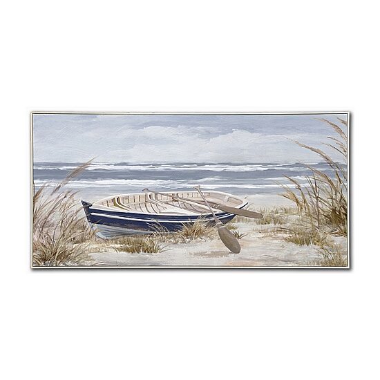 Streamline Art Morning Paddle Hand Embellished Canvas Art