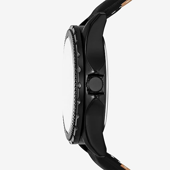Relic By Fossil Mens Black Leather Strap Watch Zr16052
