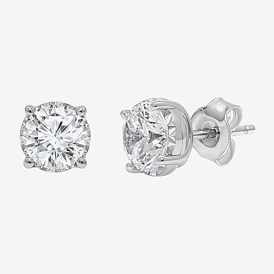 ( I/SI2 ) 2 CT. T.W. Lab-Grown Diamond Sterling Silver or 14K Gold over Silver Round Stud Earrings