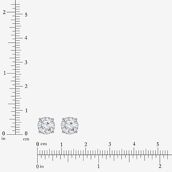 ( I/SI2 ) 2 CT. T.W. Lab-Grown Diamond Sterling Silver or 14K Gold over Silver Round Stud Earrings