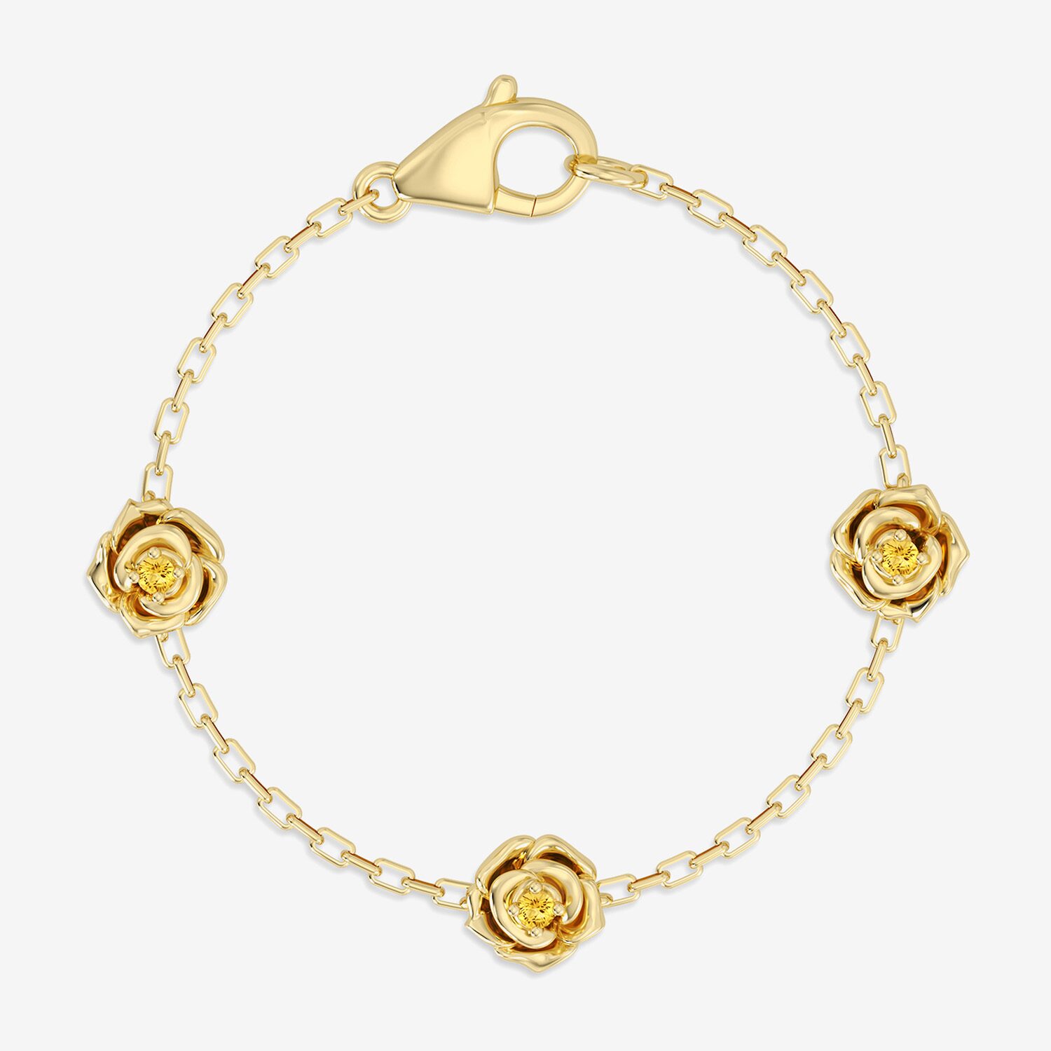 Enchanted Disney Fine Jewelry Belle Womens 14K Gold Over Silver 7 Inch Herringbone Beauty and the Beast Belle Princess Chain Bracelet
