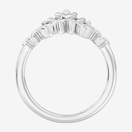 Enchanted Disney Fine Jewelry Cinderella (I / I2) Womens Diamond Accent Lab Grown White Diamond Accent Sterling Silver Cinderella Princess Cocktail Ring