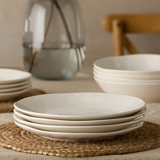 Certified International Linen Cream 4-pc. Stoneware Dinner Plate