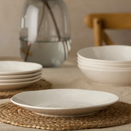Certified International Linen Cream 4-pc. Stoneware Dinner Plate