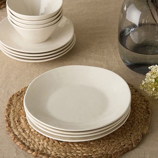 Certified International Linen Cream 4-pc. Stoneware Dinner Plate