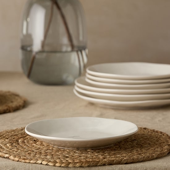 Certified International Linen Cream 4-pc. Stoneware Salad Plate
