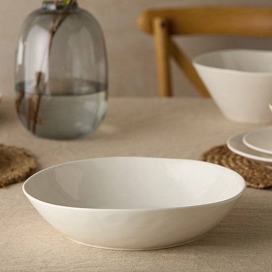 Certified International Linen Cream Stoneware Pasta Bowl