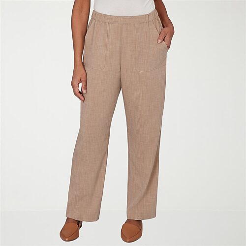 Alfred Dunner Grand Bazaar Womens Straight Mid Rise Pull-on Pant In Brown