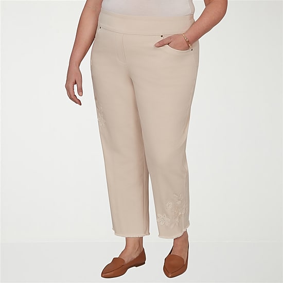 Alfred Dunner Camden Market Womens Ankle Mid Rise Ankle Pant