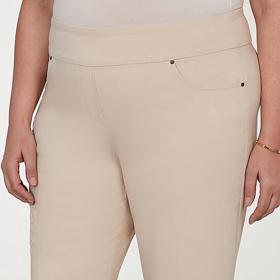 Alfred Dunner Camden Market Womens Ankle Mid Rise Ankle Pant