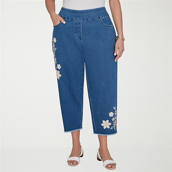 Alfred Dunner Camden Market Womens Ankle Mid Rise Ankle Pant