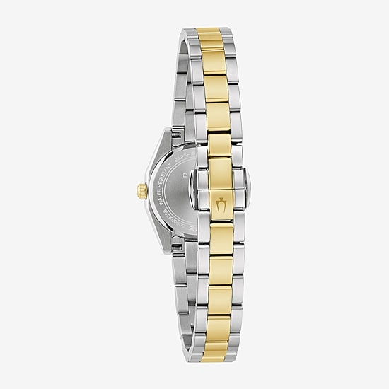 Bulova Womens Two Tone Stainless Steel Bracelet Watch 98l329