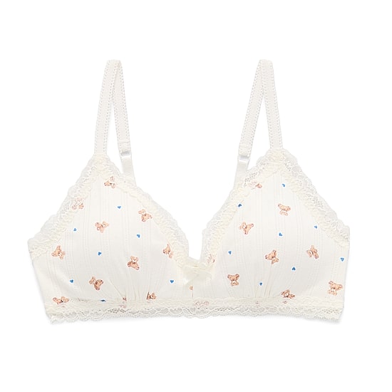 Arizona Body Cotton Pointelle with Lace Trim Bralette