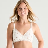 Arizona Body Cotton Pointelle with Lace Trim Bralette