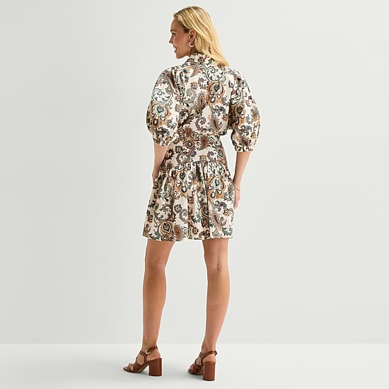 Marc New York Womens 3/4 Sleeve Floral Shirt Dress