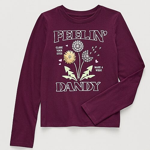 Thereabouts Little & Big Kid Girls Crew Neck Short Sleeve Classic Fit Graphic T-shirt In Red
