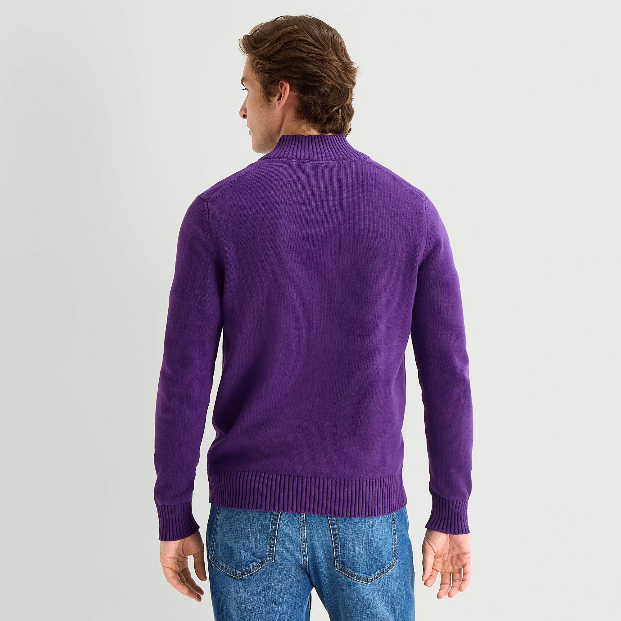St. John's Bay Mens Mock Neck Long Sleeve Quarter-Zip Pullover Sweater