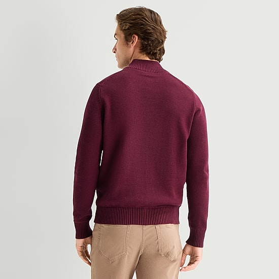 St. John's Bay Mens Mock Neck Long Sleeve Quarter-Zip Pullover Sweater