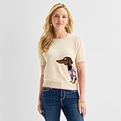 St. John's Bay Womens Crew Neck Short Sleeve Pullover Sweater