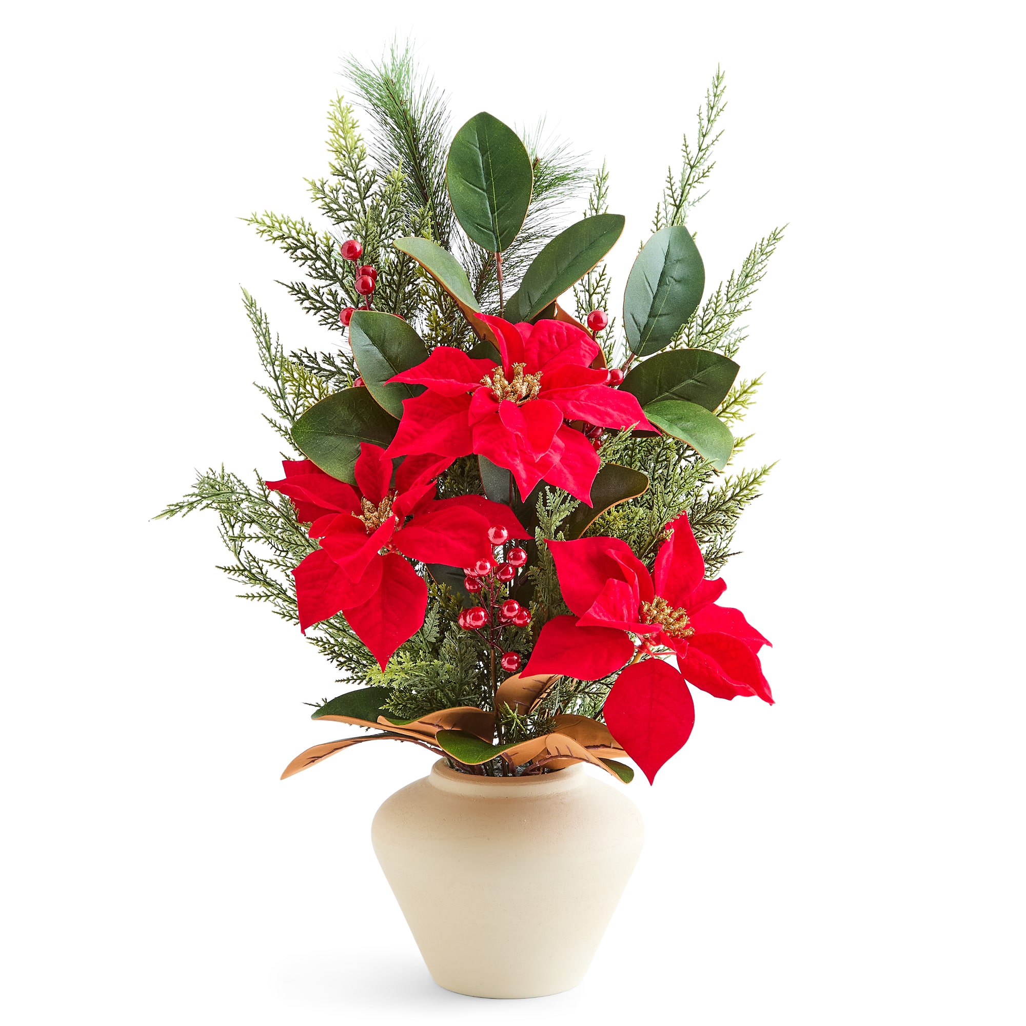 North Pole Trading Co. Xl Poinsettia Floral Arrangement Floral Arrangement