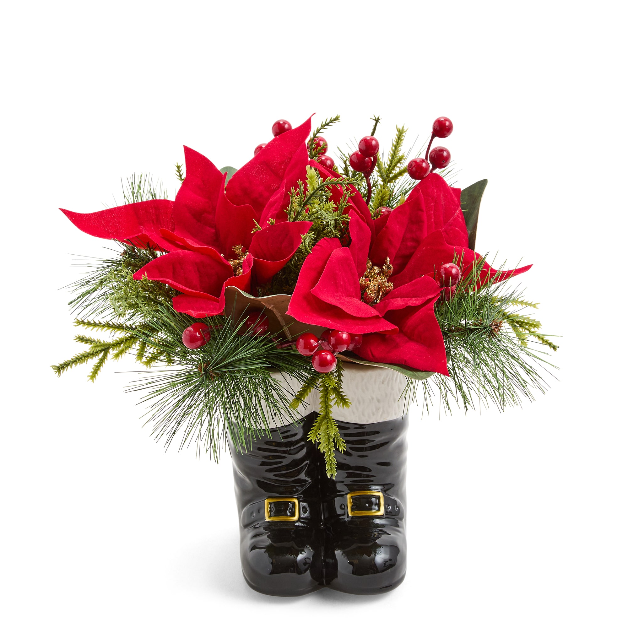 North Pole Trading Co. Santa Boot Floral Arrangement Floral Arrangement