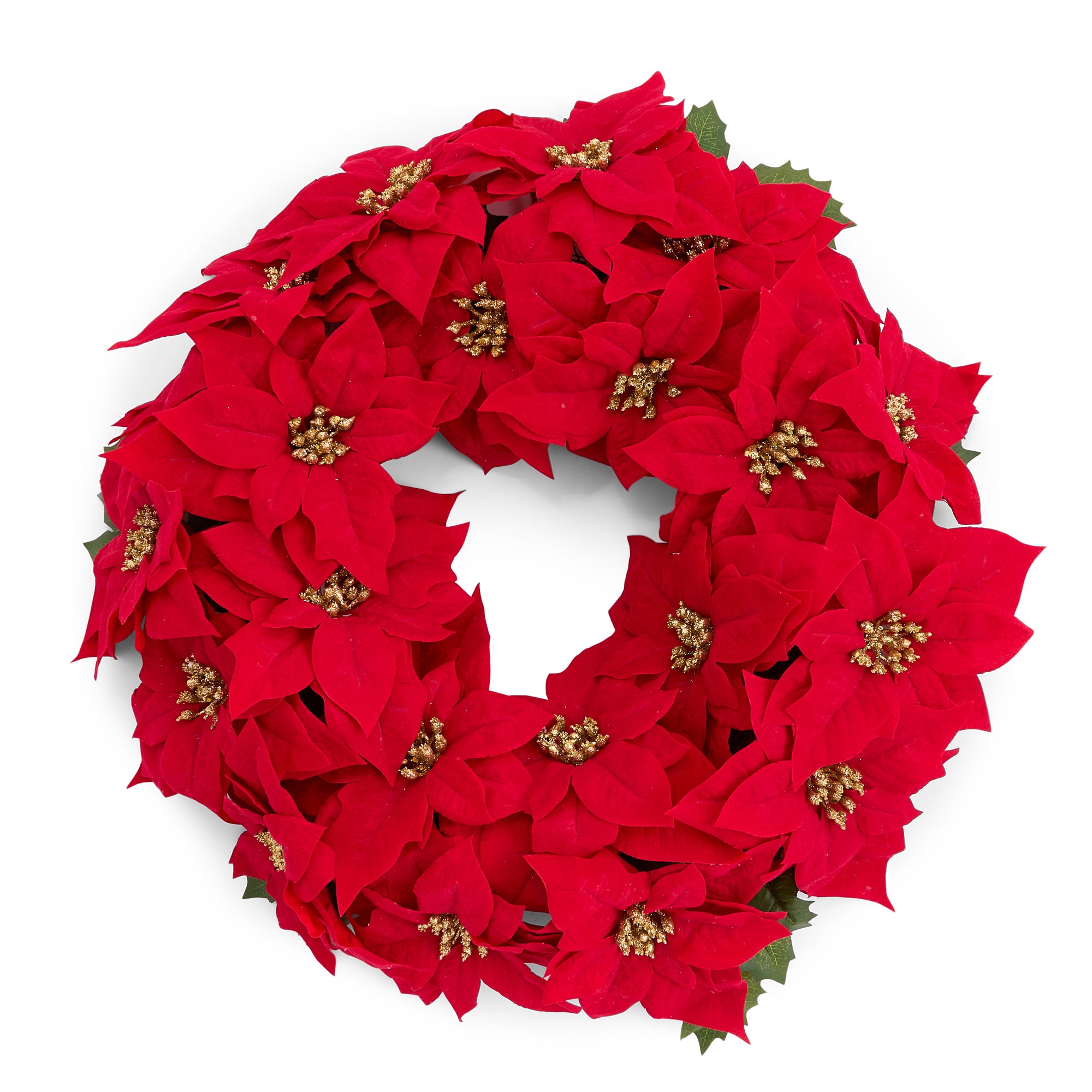 North Pole Trading Co. Red Poinsettia Wreath Wreath