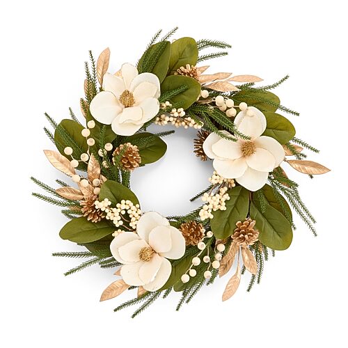 North Pole Trading Co . Magnolia Wreath Wreath In Green