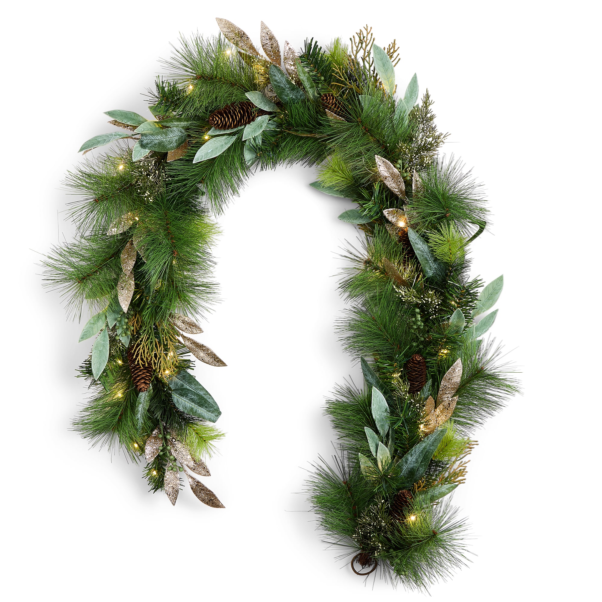 North Pole Trading Co. Babies Breath Garland Battery Operated Christmas Indoor Garland