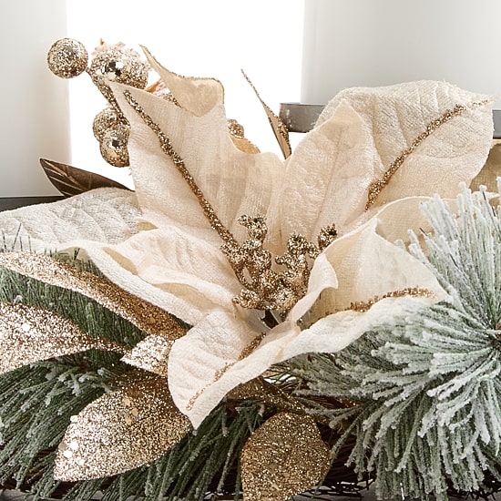 North Pole Trading Co. Poinsettia Centerpiece Candle Holder