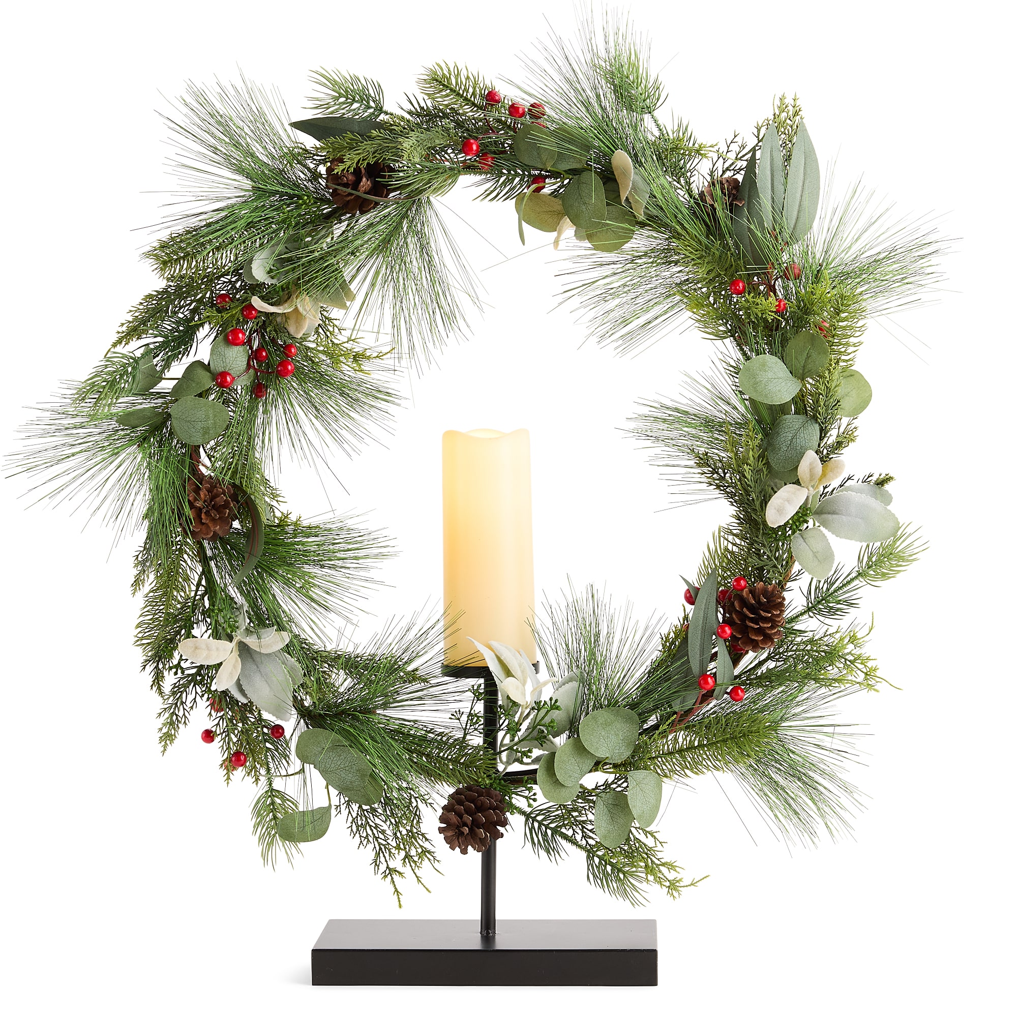 Martha Stewart 30" Led Pillar Candle Wreath