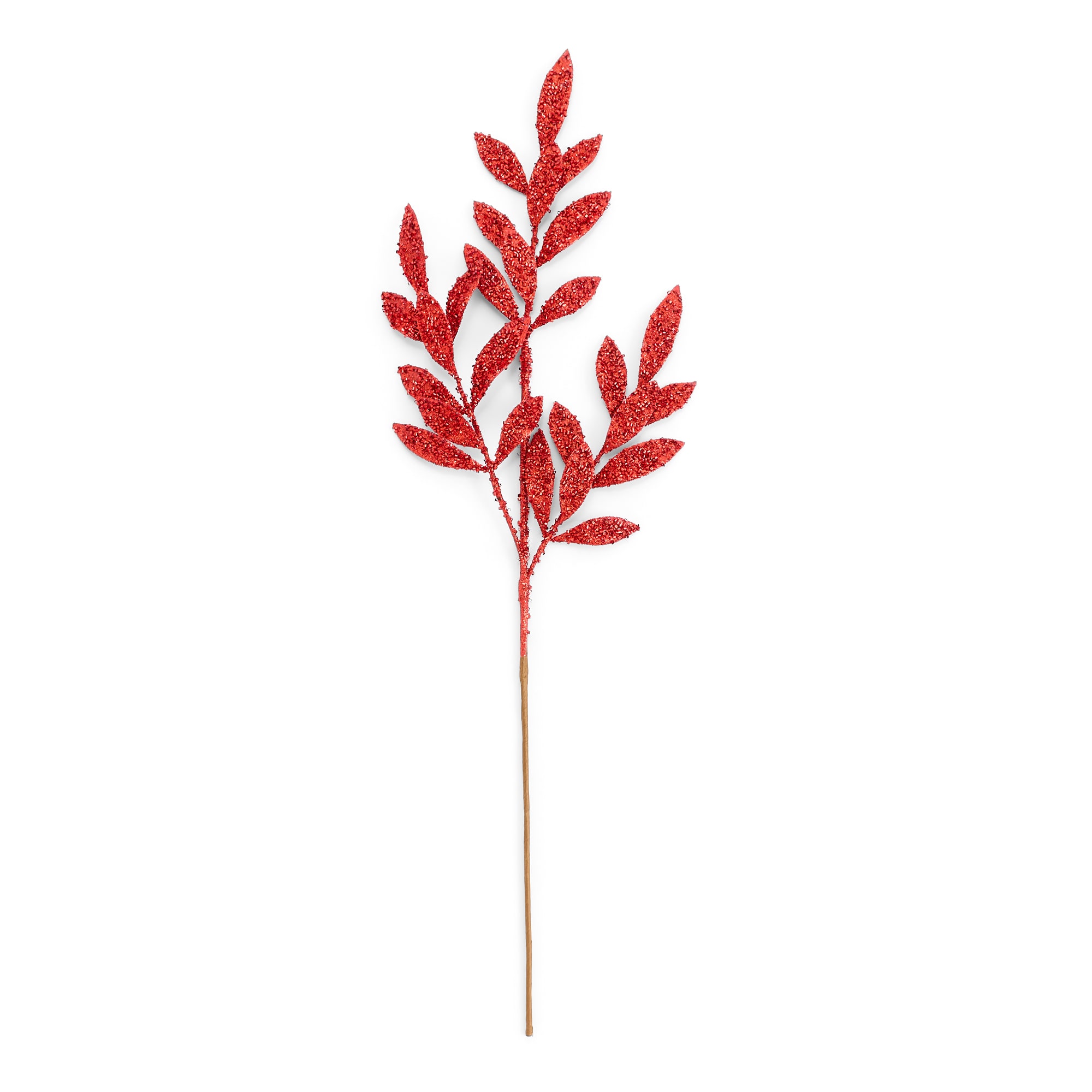 Martha Stewart Red Glitter Leaf Pick