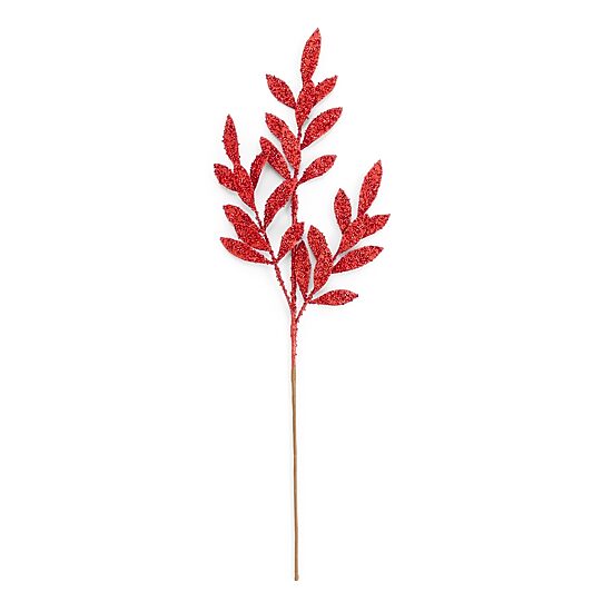 Martha Stewart Red Glitter Leaf Pick