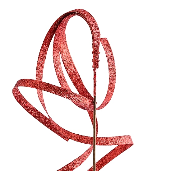North Pole Trading Co. Red Glitter Spiral 3-pc. Pick