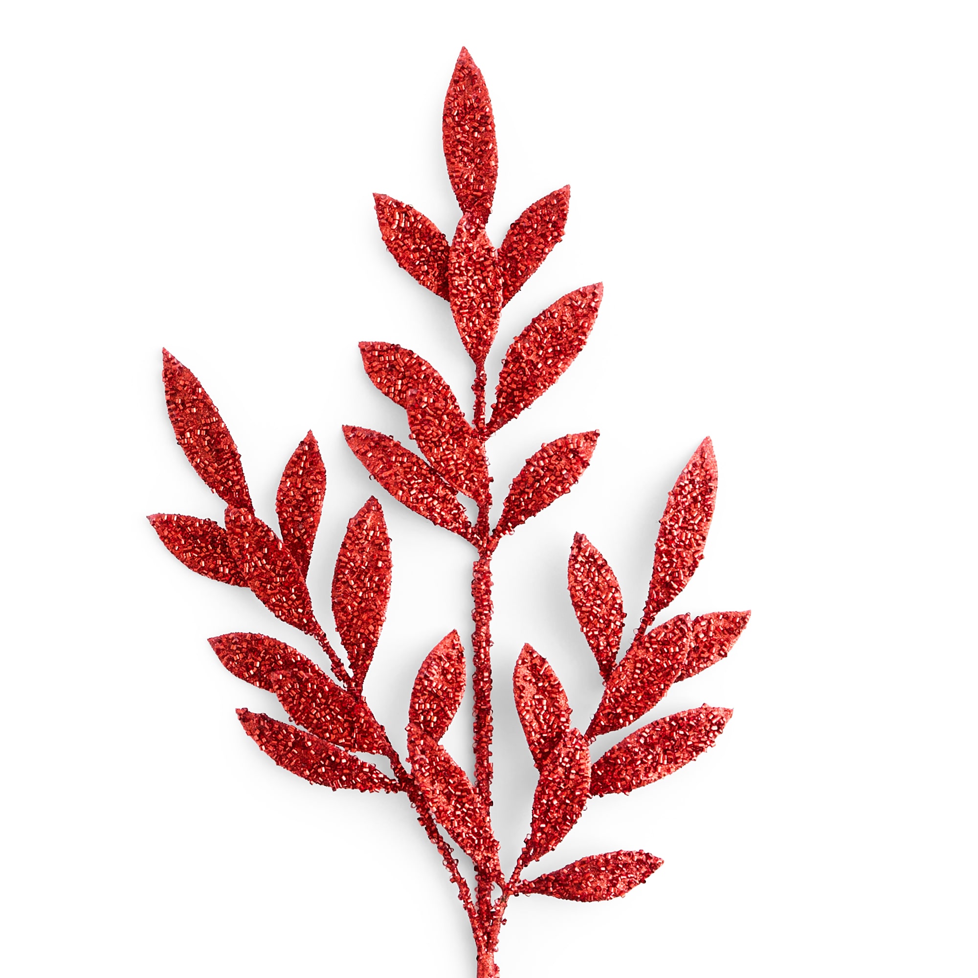Martha Stewart Red Glitter Leaf Pick 2-pc. Pick
