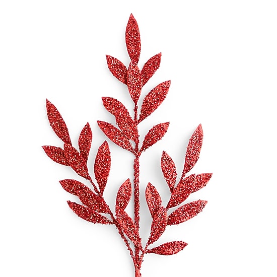 Martha Stewart Red Glitter Leaf 2-pc. Pick